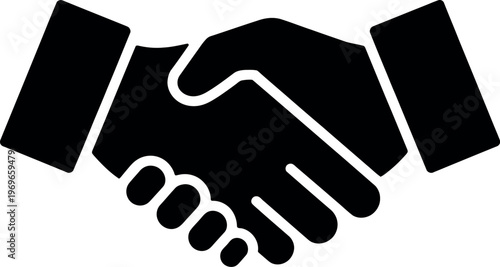 Handshake icon, business agreement handshake vector, partnership deal symbol for corporate collaboration, professional contract concept, trust and teamwork design element
