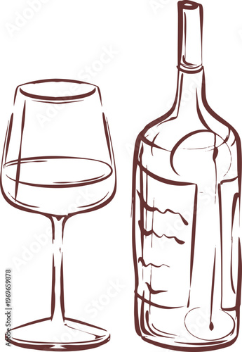 Wine Glass and Bottle