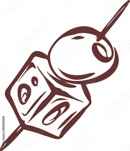 Olive and Cheese Skewer