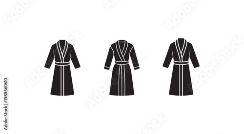 Blackrobeswithwhitetrimisolatedonwhitebackgroundforclothingorfashiondesign