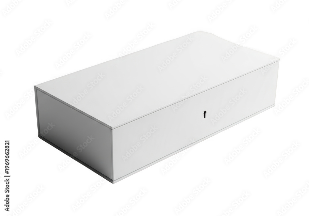 Naklejka premium white rectangular box with keyhole isolated on transparent background