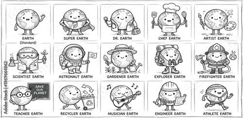 Whimsical illustration of a super Earth character with a vibrant nature cape, advocating for ecological sustainability and inspiring global efforts to protect our planet