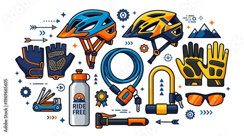Cycling accessories and gear collection.