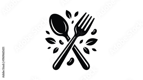 fork and spoon logo design. icon symbol for health restaurant food diet and etc.