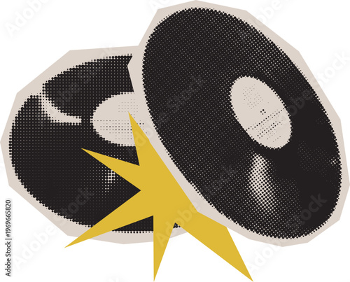 Halftone Vinyl Records Sticker