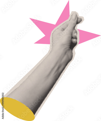 Halftone Heart Gesture Sticker