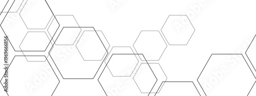 Vector Geometric arrangement of translucent hexagonal patterns which creates depth of the image and science-inspired design is futuristic 