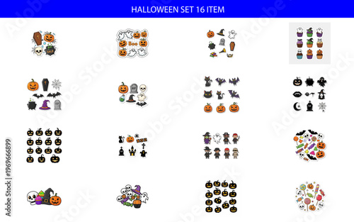 A collection of various colorful icons and symbols
