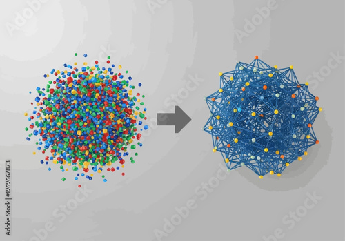 Network Transformation from Random to Organized Structure Visualization
