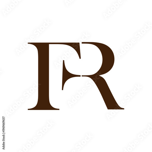 Modern abstract FR logo design 