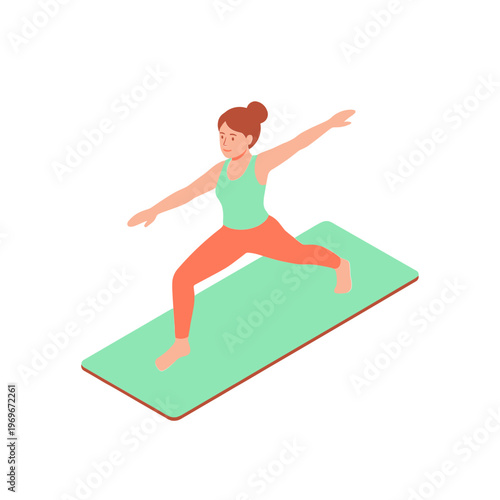 Woman practices yoga on a mat in a serene environment outdoors