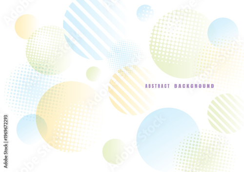 Soft Pastel Circle Abstract Background with Halftone Pattern, Modern Geometric Minimal Design