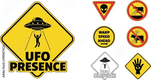 Various warning signs about UFOs, aliens, and warp speed