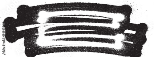 Black spray paint stencil graphic with lines and drips with brush stroke paint drip street art throw