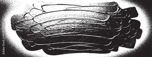 Textured abstract geometric shape with black and white with abstract art