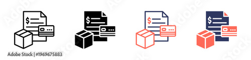 payment icon set multiple style collection