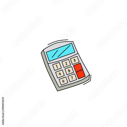 Hand Drawn Calculator Icon Finance and Math Calculation Concept. Simple Calculator Illustration Accounting and Budget Planning Tool