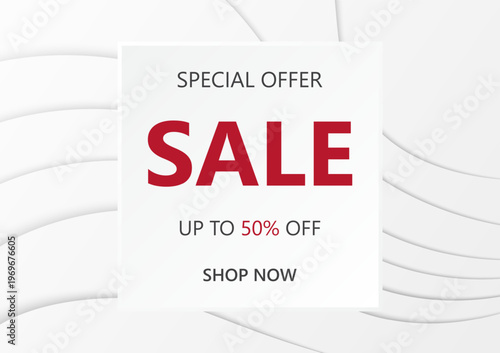 Special sale banner  white background template vector
