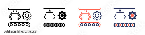 automation icon set multiple style collection