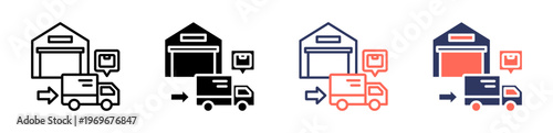 delivery icon set multiple style collection