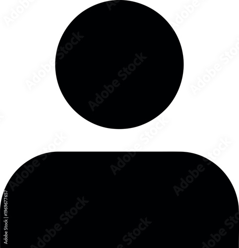 User icon, simple vector symbol for profile, account, personal identity, and digital interface design, suitable for apps and websites