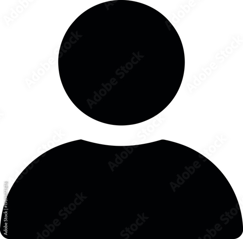 User icon, simple vector symbol for profile, account, personal identity, and digital interface design, suitable for apps and websites