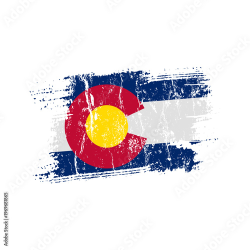 Colorado flag with grunge effect - vector illustration