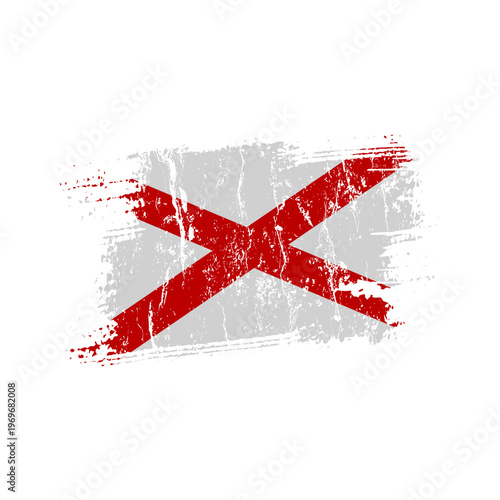 Alabama flag with grunge effect - vector illustration