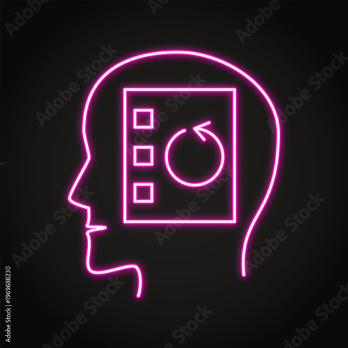 Obsessive compulsive disorder neon icon
