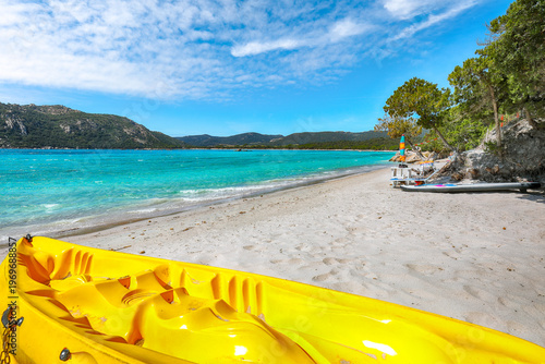 Breathtaking view of  beach of Santa Giulia resort.