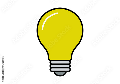 Bombilla de color amarillo brillante que simboliza una idea creativa o el concepto de energía eléctrica