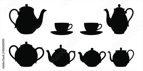 Tea Set Collection Silhouettes teapot teacup
