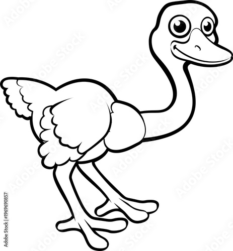 An ostrich bird cartoon cha...