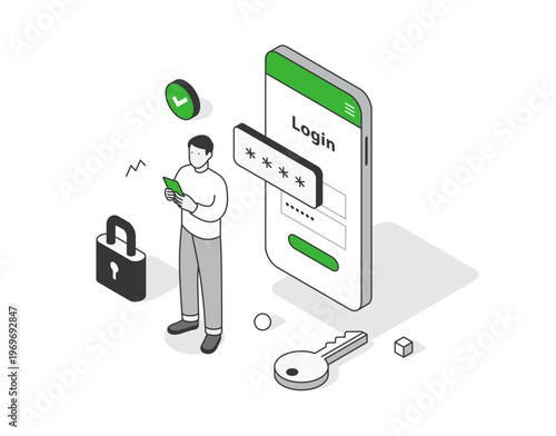 スマホでログイン,アイソメ