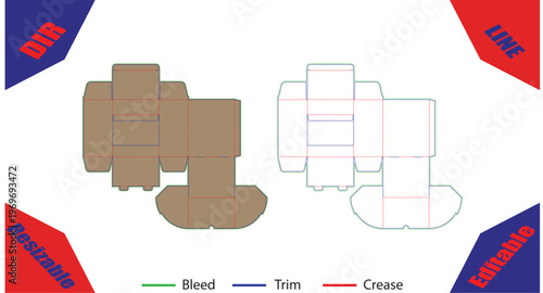 Flat lay of paper crafting tools and with bleed trim and crease lines