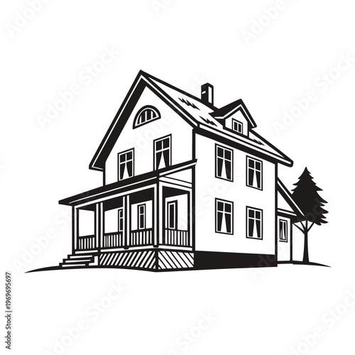 Modern House Silhouette Vector Icon