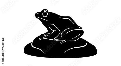 A macro close-up of a wild green amphibian animal isolated on a white background captures the detailed eye and nature of this wildlife frog