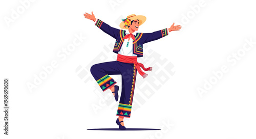 Mexican Dancer in Traditional Costume