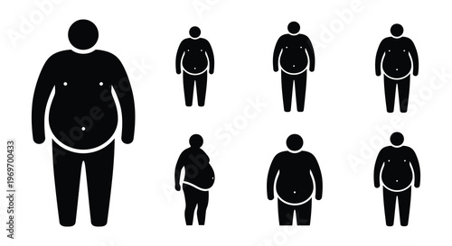 Illustrations depicting the stages of pregnancy with varying belly sizes