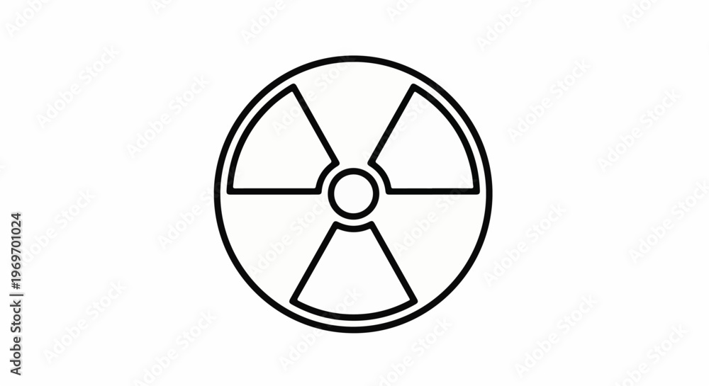 Obraz premium Black outline of a radiation warning symbol on a white background