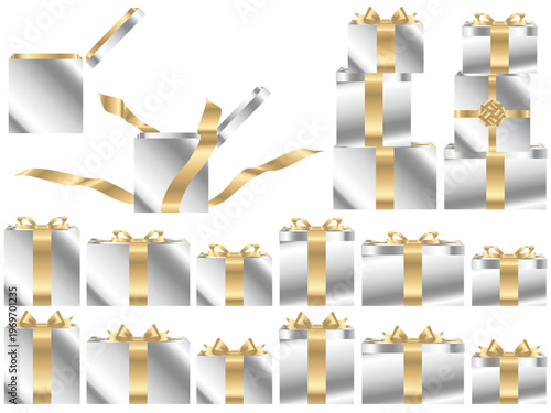 プレゼント箱横、白、7白金