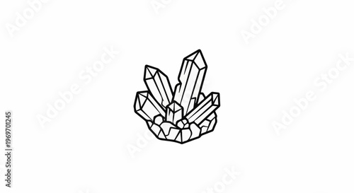 Cluster of angular geometric crystalline formations