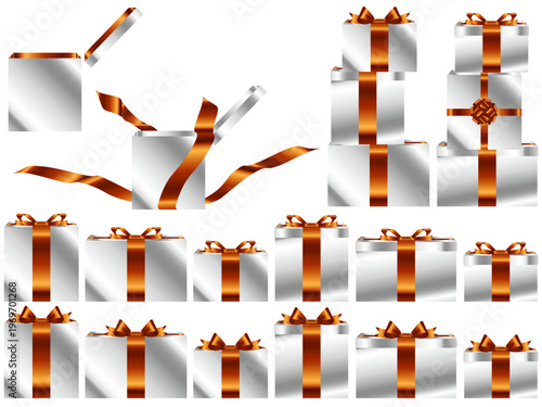 プレゼント箱横、白、9オレンジ