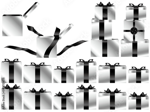 プレゼント箱横、白、19黒