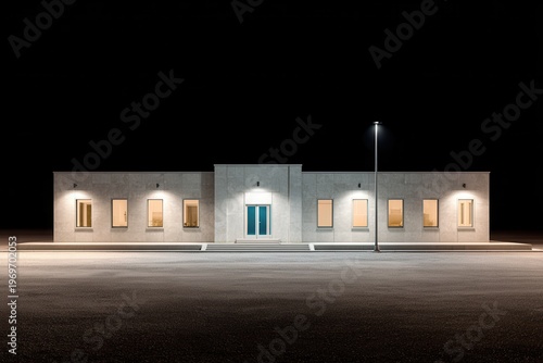 Wallpaper Mural Minimalist modern architecture building black and white geometric facade with strong lines and symmetry Torontodigital.ca