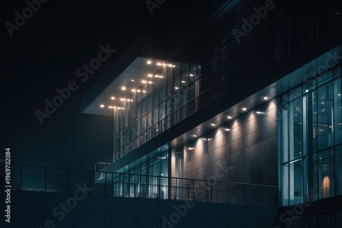 Wallpaper Mural Minimalist modern architecture building black and white geometric facade with strong lines and symmetry Torontodigital.ca