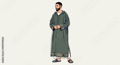 Man wearing a traditional Moroccan djellaba