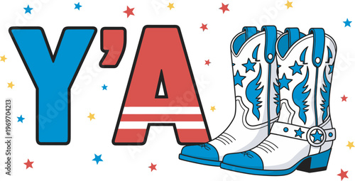 Independence Day A woman wearing seasonal clothing items and a blue handbag Vector USA