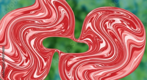 Red and White Abstract Swirling Pattern Background