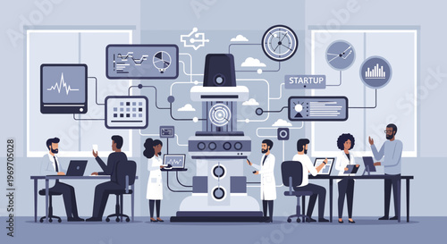 A calm and productive scene of a professional working diligently on a laptop. Ideal for illustrating work from home, business concepts, or digital lif